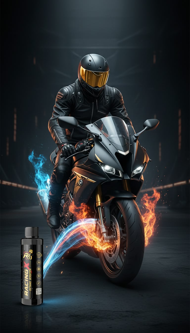Pengendara motor sport bersama Racing X